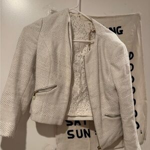 Textured Cream Women's Jacket